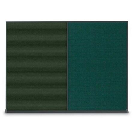 United Visual Products Double Door Radius Plus Corkboard, 48"X, UV8003PLUS-SATIN-MEDGRY UV8003PLUS-SATIN-MEDGRY